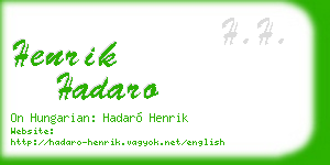 henrik hadaro business card